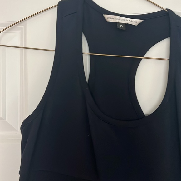 Diane Von Furstenberg Razorback Stretchy Navy Midi Dress - Picture 2 of 4